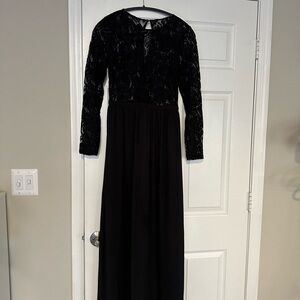 Elegant Black Lace Long Sleeve Dress